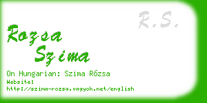 rozsa szima business card